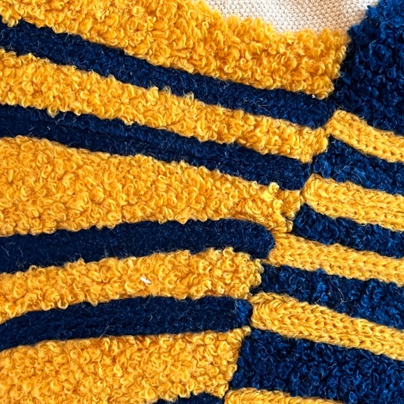 Blue Mustard Yellow Multi Color Pillow Cover|| Boho Textured Pillow Cover - Picture 3 of 3